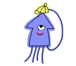 One eye squid sticker #4175350