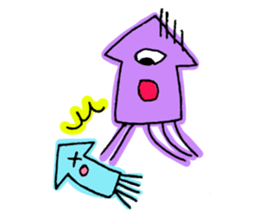One eye squid sticker #4175351