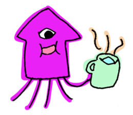 One eye squid sticker #4175352