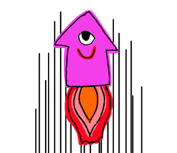 One eye squid sticker #4175356