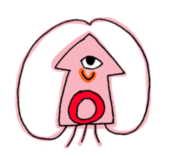 One eye squid sticker #4175358