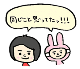 Wig girl & Masked rabbit`s funny life. sticker #4176613