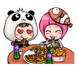 Baby Panda & Baby Fish (Daily Life) sticker #4189524