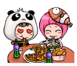 Baby Panda & Baby Fish (Daily Life) sticker #4189524
