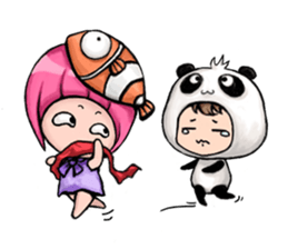 Baby Panda & Baby Fish (Daily Life) sticker #4189529