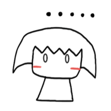 quiet girl and chatty black cat sticker #4191456