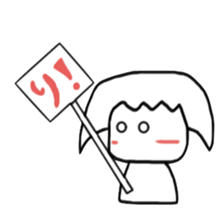 quiet girl and chatty black cat sticker #4191466