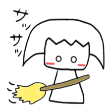 quiet girl and chatty black cat sticker #4191468