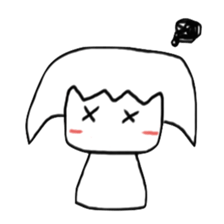 quiet girl and chatty black cat sticker #4191469