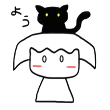 quiet girl and chatty black cat sticker #4191478