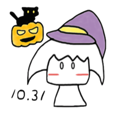 quiet girl and chatty black cat sticker #4191493