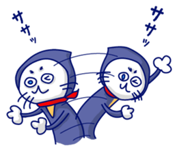 Yellow cat and White cat ninja sticker #4194173