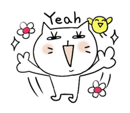 Cat and bird sticker #4195948