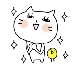 Cat and bird sticker #4195957