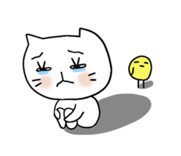 Cat and bird sticker #4195970