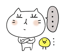 Cat and bird sticker #4195975