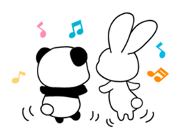 Panda and rabbit3 sticker #4197649
