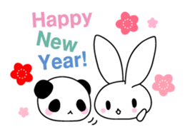 Panda and rabbit3 sticker #4197687