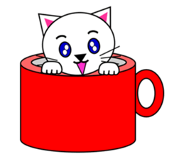 The cats(tiger cat,white cat,black cat)1 sticker #4200696