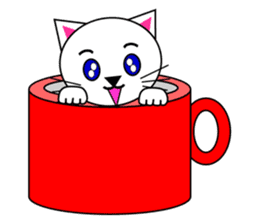 The cats(tiger cat,white cat,black cat)1 sticker #4200696