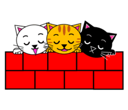 The cats(tiger cat,white cat,black cat)1 sticker #4200735