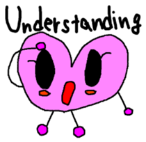 kyururun heart english sticker #4202056