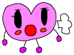 kyururun heart english sticker #4202059