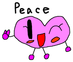 kyururun heart english sticker #4202060