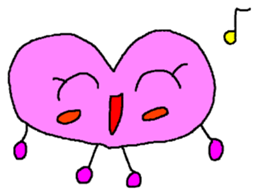 kyururun heart english sticker #4202063