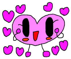 kyururun heart english sticker #4202066
