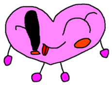 kyururun heart english sticker #4202068