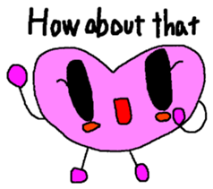 kyururun heart english sticker #4202070
