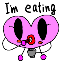 kyururun heart english sticker #4202071