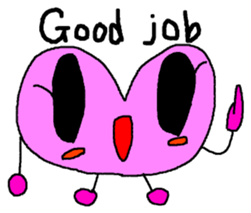 kyururun heart english sticker #4202074