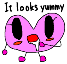 kyururun heart english sticker #4202075