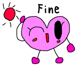 kyururun heart english sticker #4202076