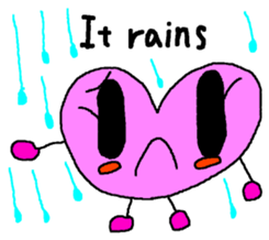 kyururun heart english sticker #4202077