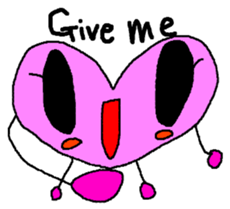 kyururun heart english sticker #4202078