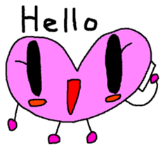 kyururun heart english sticker #4202080