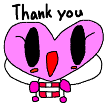 kyururun heart english sticker #4202083