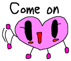 kyururun heart english sticker #4202084