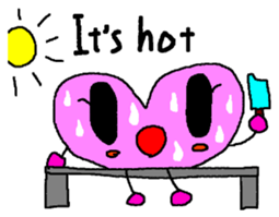 kyururun heart english sticker #4202089