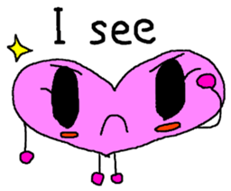 kyururun heart english sticker #4202092