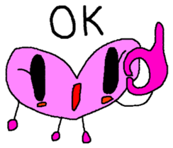 kyururun heart english sticker #4202093