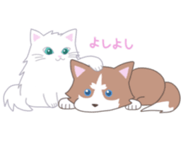 Siberian husky&White cat sticker #4214788