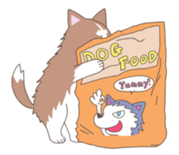 Siberian husky&White cat sticker #4214791