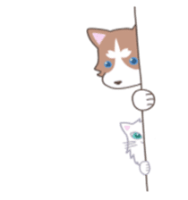 Siberian husky&White cat sticker #4214811