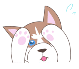 Siberian husky&White cat sticker #4214812