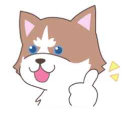 Siberian husky&White cat sticker #4214813