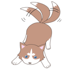 Siberian husky&White cat sticker #4214821